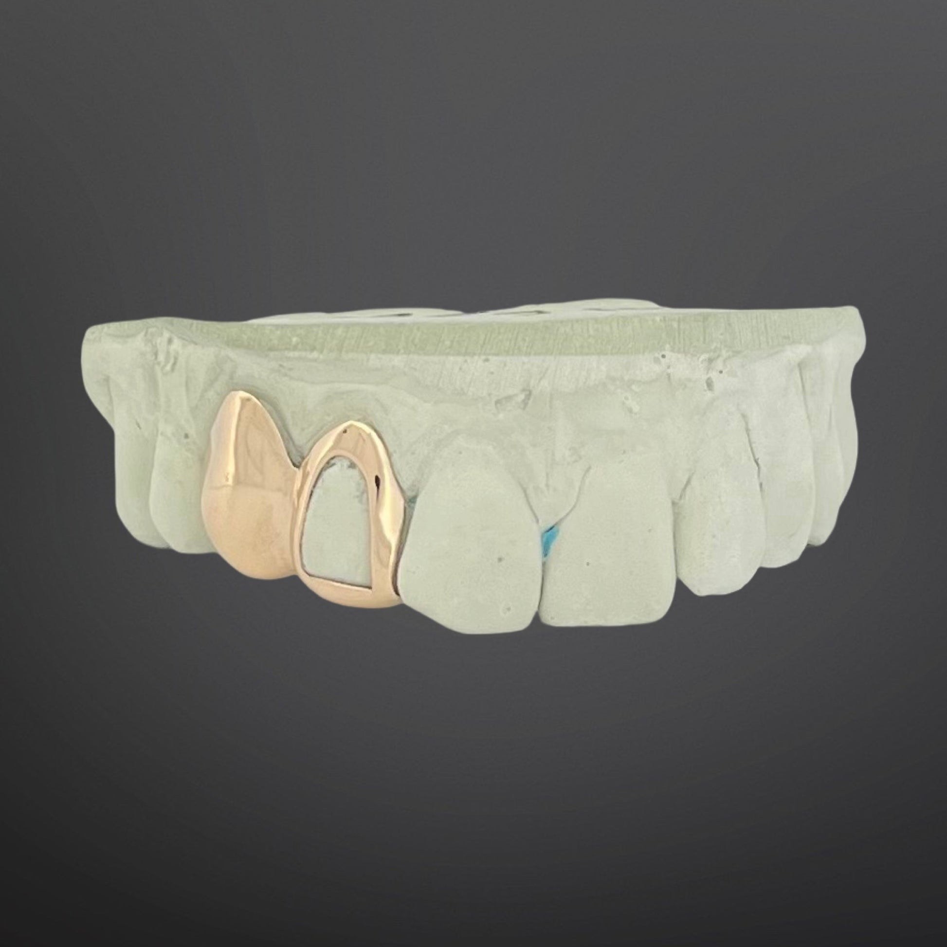 925 sterling silver two tooth grillz solid cap and open face