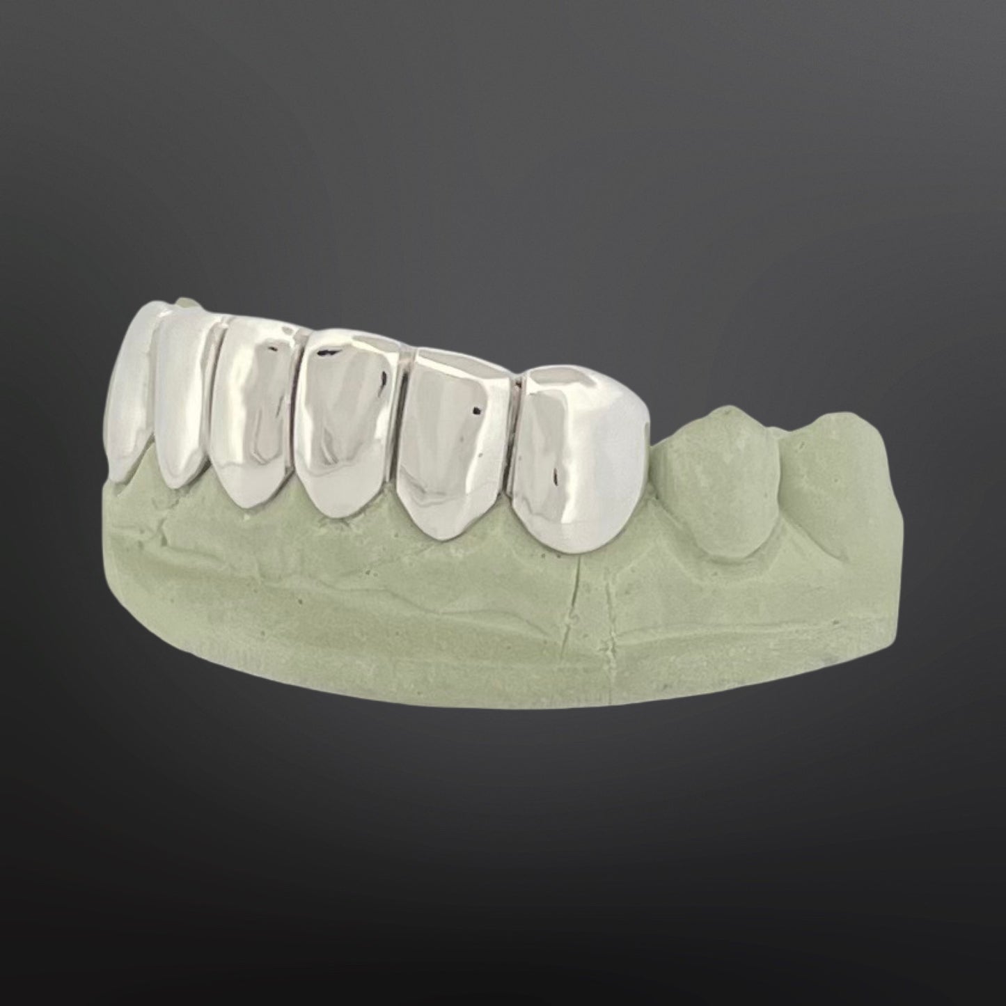Solid Plain Six Teeth Bottom Set With Perm Cuts Silver